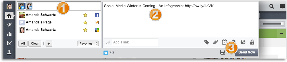 Sending messages on Hootsuite