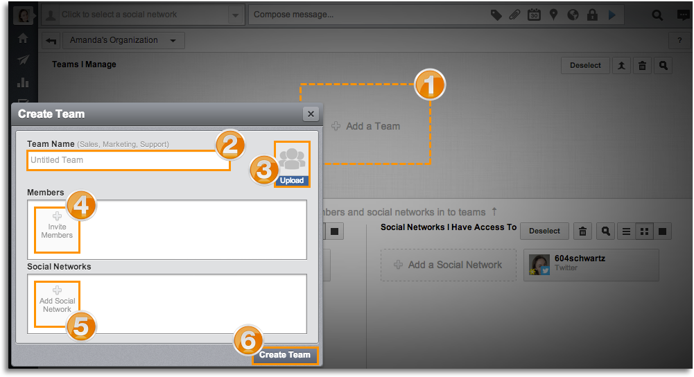 Create teams on Hootsuite