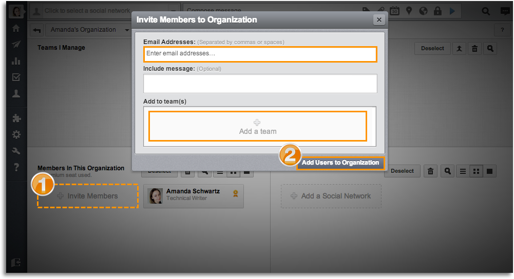 Adding members to Hootsuite